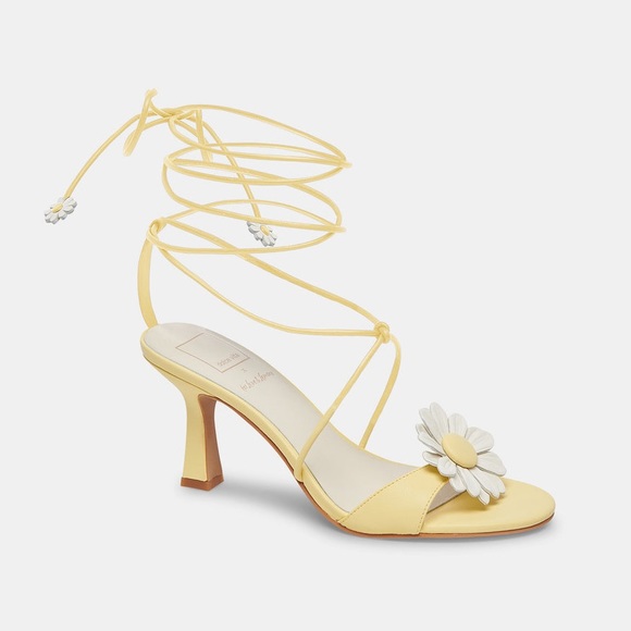 For Love And Lemons Shoes - NWOT For love and lemons X dolce vita daizy yellow lace up heel sandals size 8.5